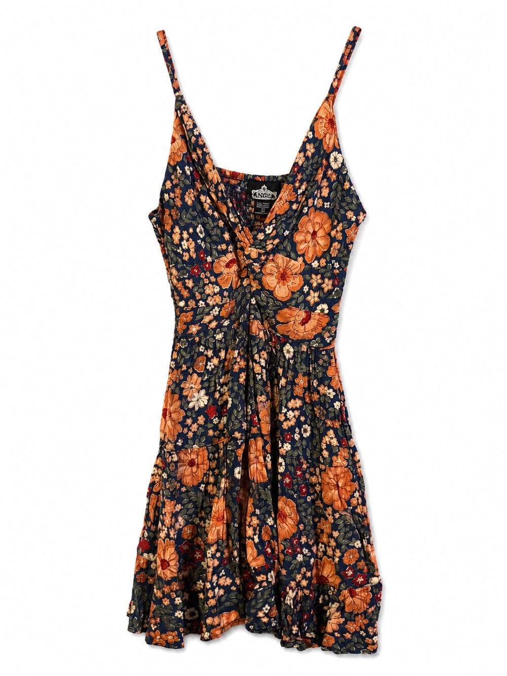 Angie Sundress with Orange Floral Print